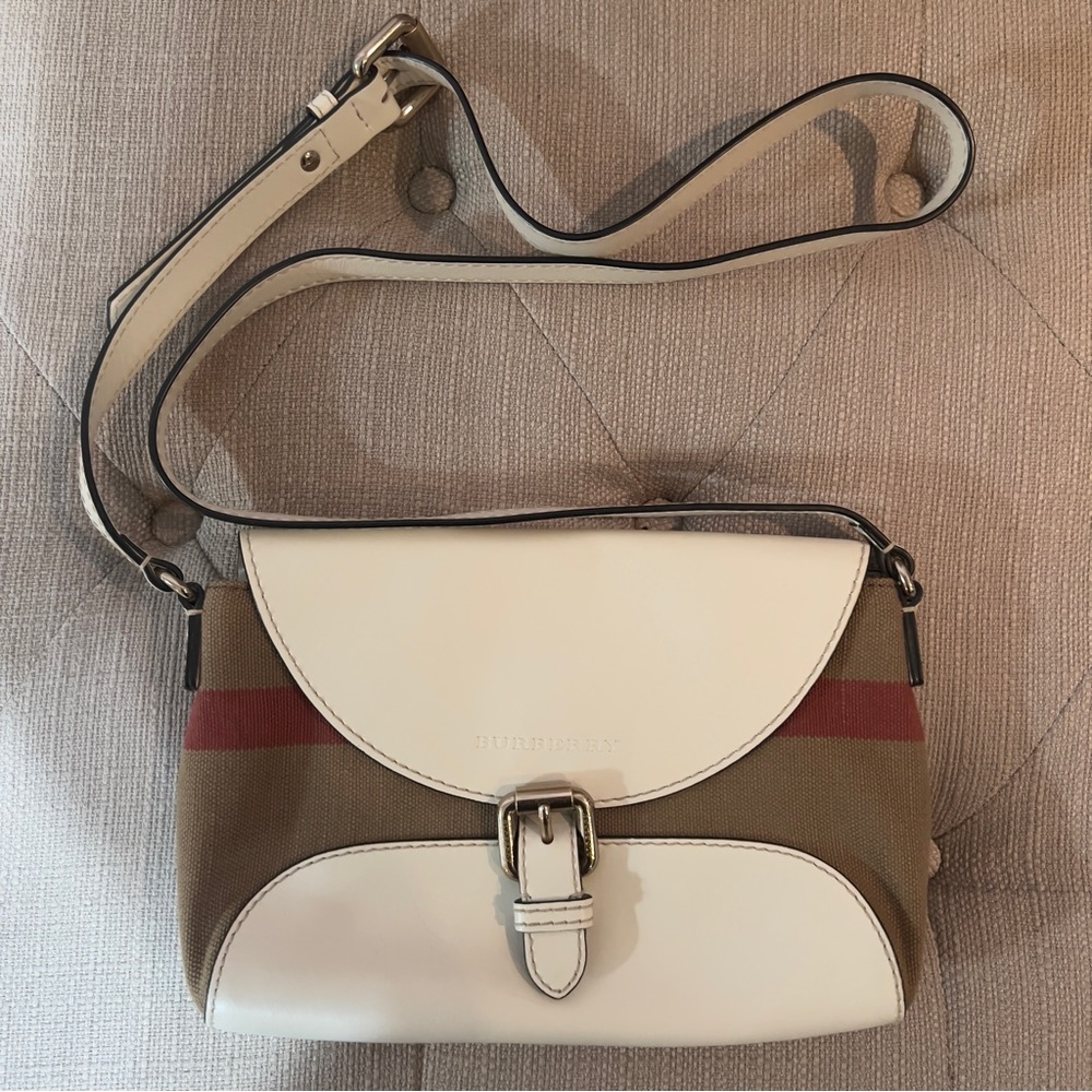 Burberry Small Henham Crossbody Bag House Check Canvas and Leather